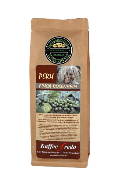 Peru - Finca Rosenheim Fein gemahlen für Siebträger 250g.