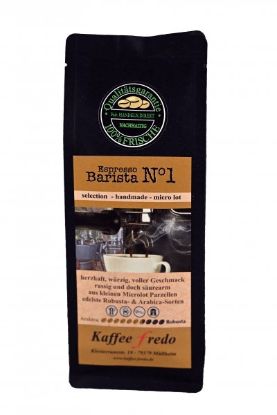Barista Nero  Fein gemahlen für Siebträger 500g.
