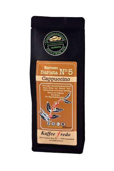 Espresso Cappucino Nr. 5 Gemahlen für Siebträger 250g.