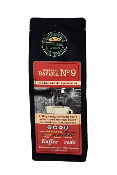 Barista Nr 9 Grob gemahlen Pressstempelkanne oder Kocher 250g.